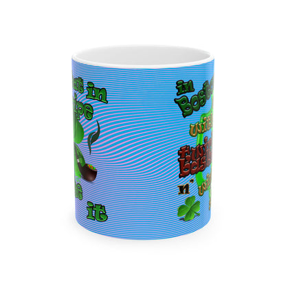 celtics logo - White Mug (light blue-purple wave)