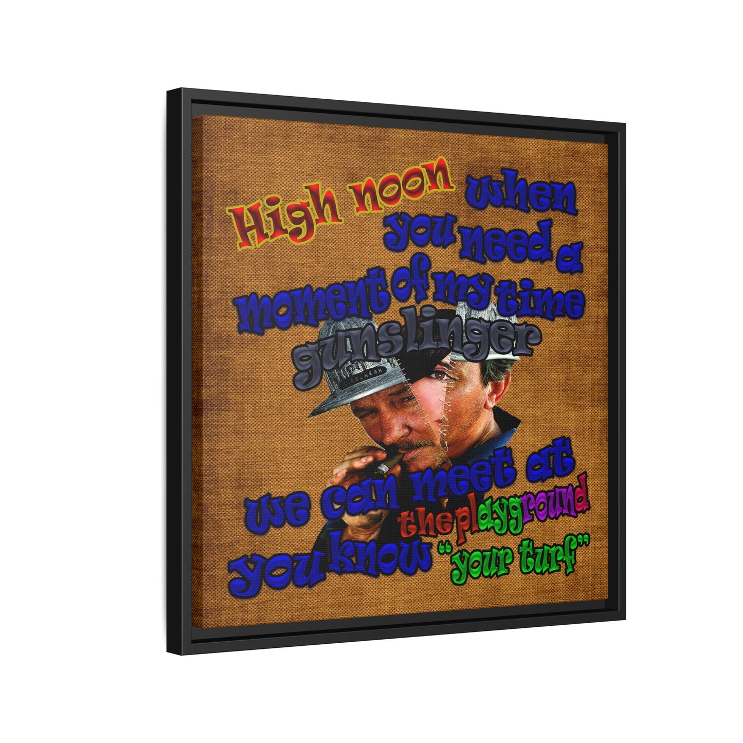 high noon - framed canvas art (brown papyrus)