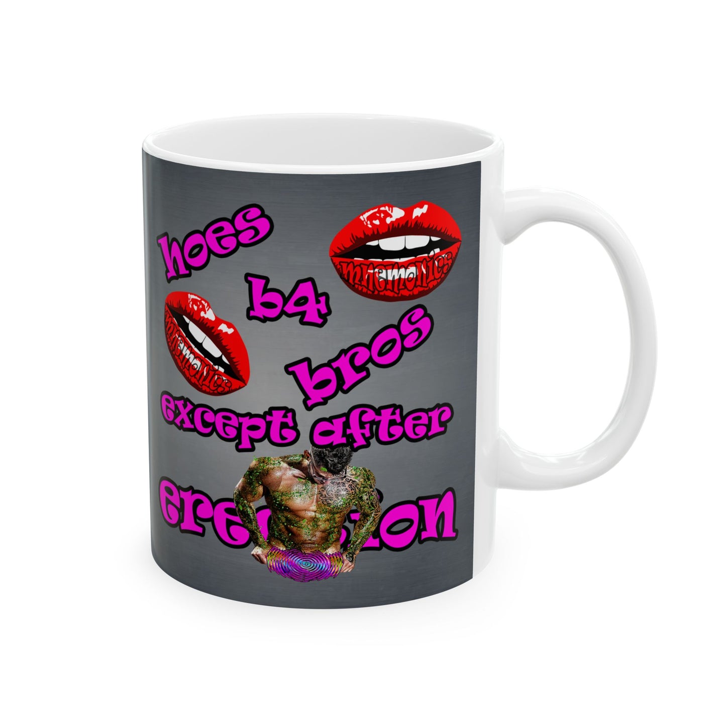 hoes b4 bros - White Mug (grey-light grey)