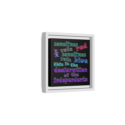 declaration of the independents - framed canvas art (black)