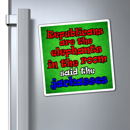 donkeys and elephants - Magnets - (green turf)