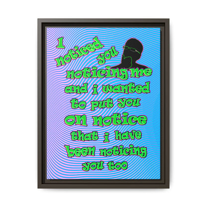 noticed you noticing - framed canvas art (light blue-purple wave)
