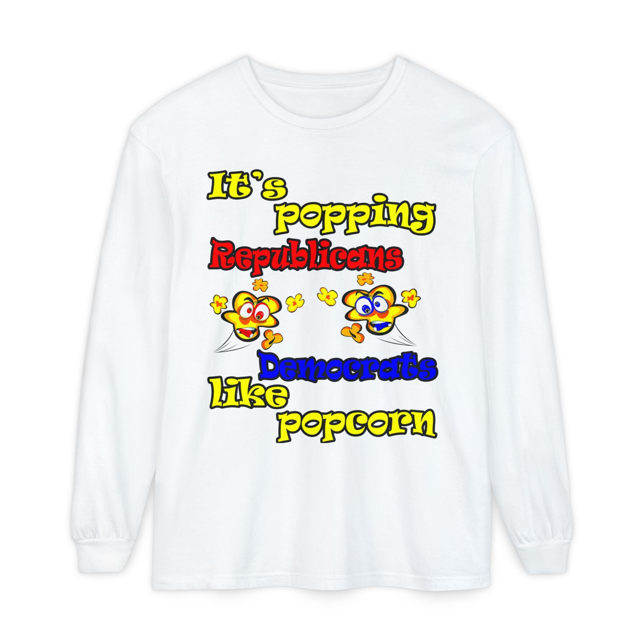 popping like popcorn - Unisex Garment-dyed Long Sleeve T-Shirt