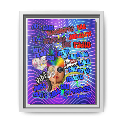 drop the beat - framed canvas art (purple wave)