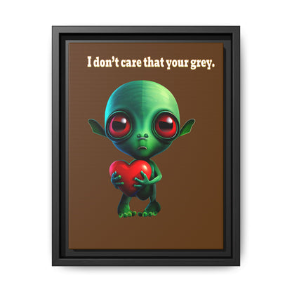 I don't care that your grey - framed canvas art (brown)