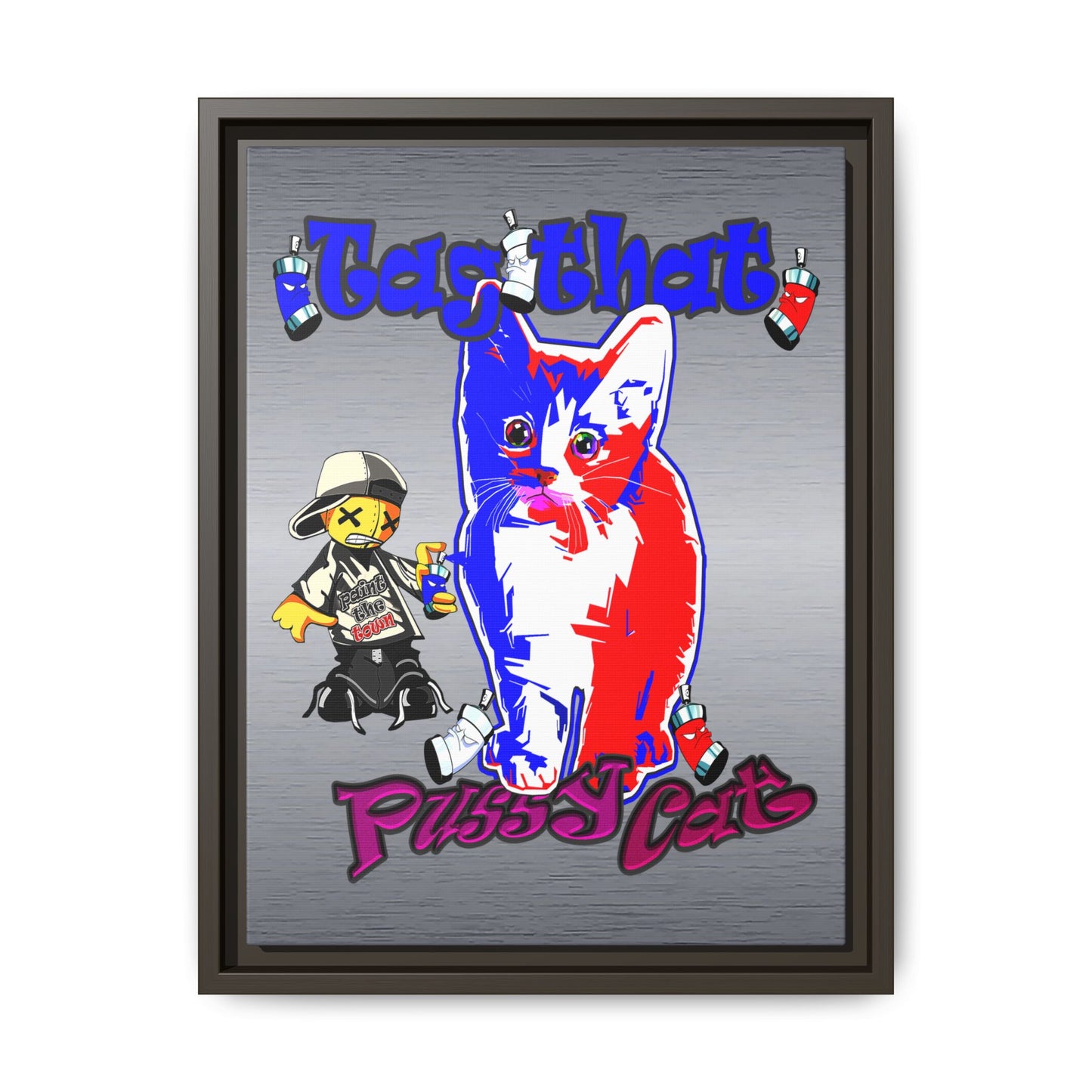 tag that - framed canvas art (brushed nickel)