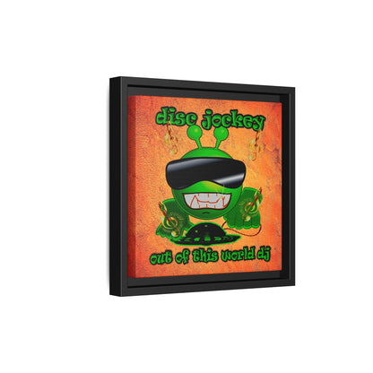 disc jockey - framed canvas art (burnt orange)