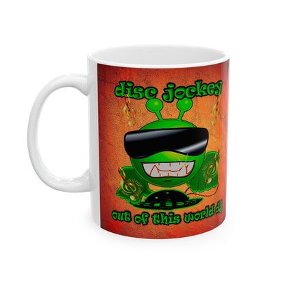 disc jockey - White Mug (burnt orange)