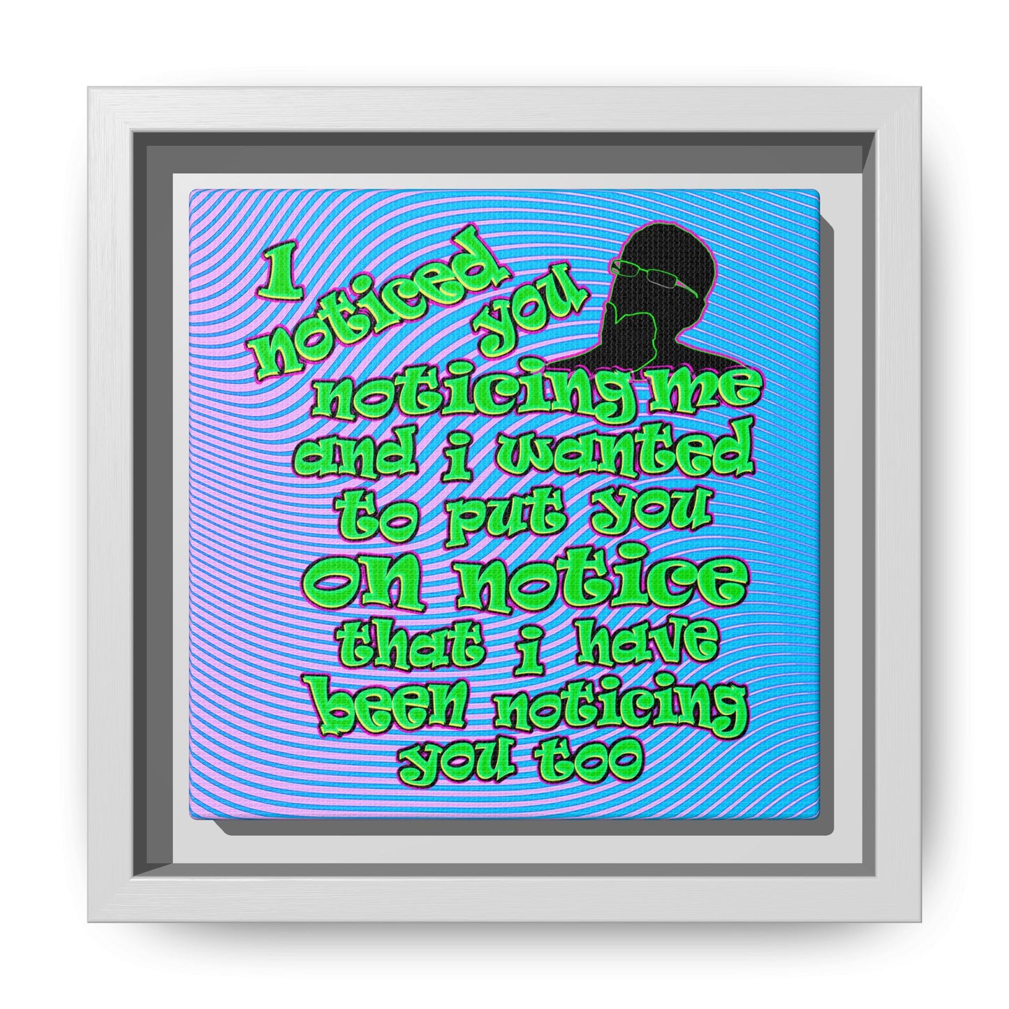 noticed you noticing - framed canvas art (light blue-purple wave)
