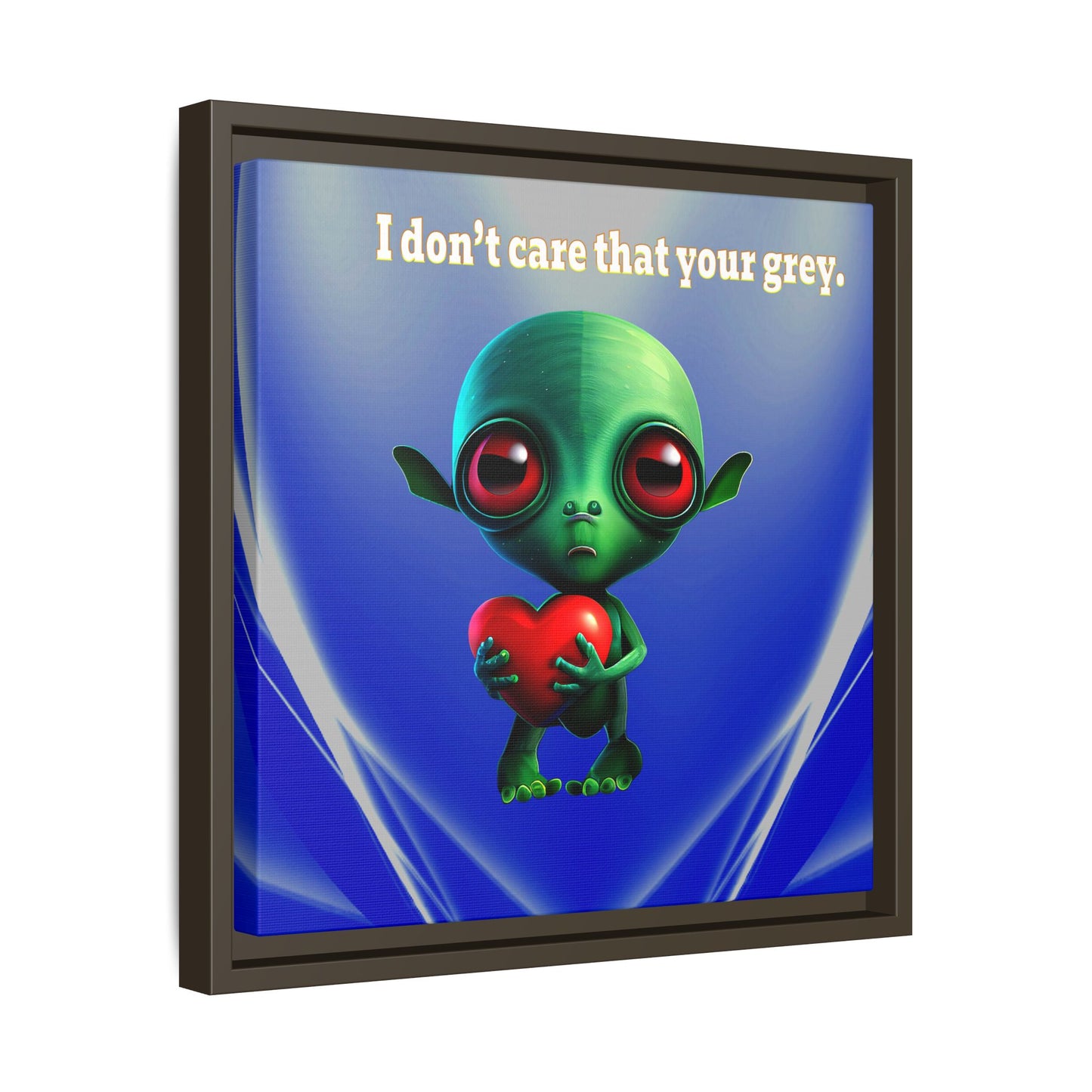 I don't care that your grey - framed canvas art (blue-white wave)