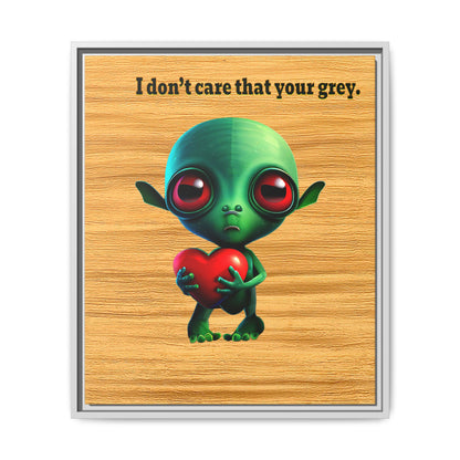 I don't care that your grey - framed canvas art (butterscotch wood finish)