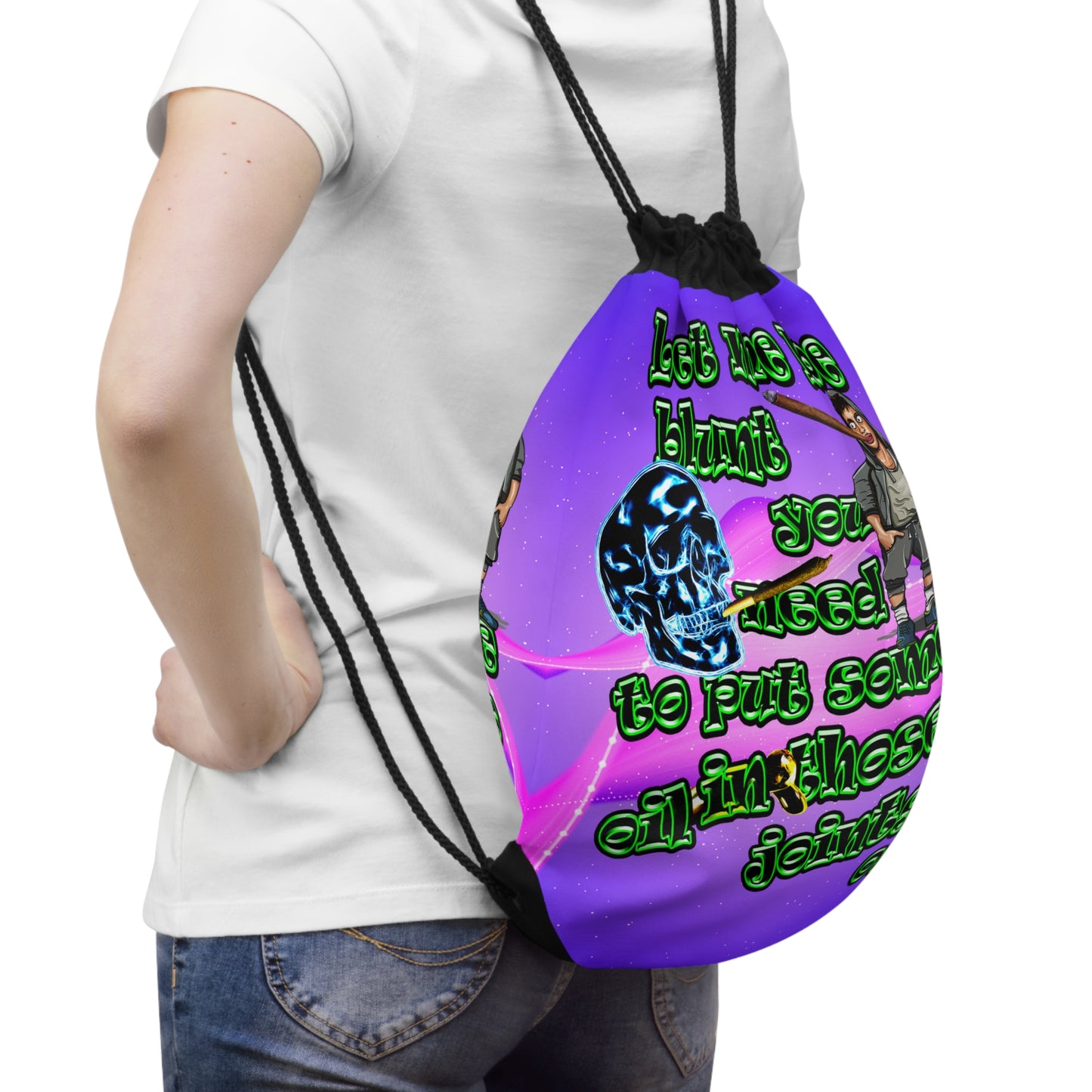og - Drawstring Bag (purple-pink wave)