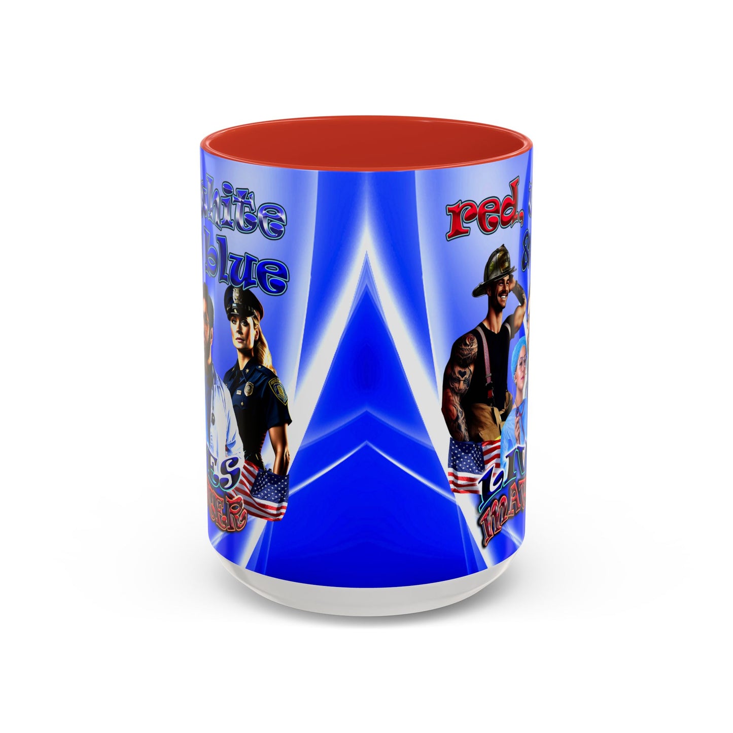 rw&b lives matter - Accent Mug (blue-white wave)