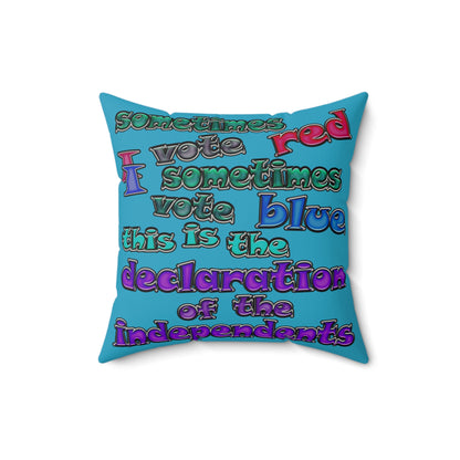 declaration of the independents - Faux Suede Square Pillow - (turquoise)