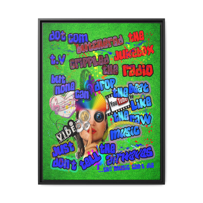 drop the beat - framed canvas art (green turf)