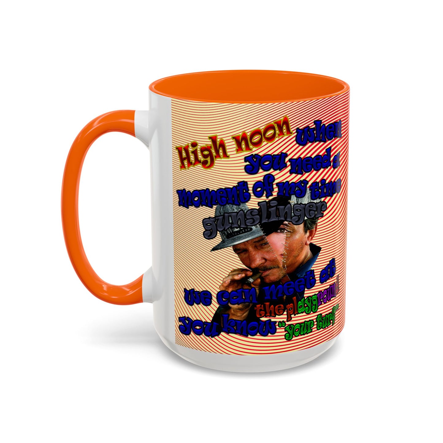 high noon - Accent Mug (yellow-orange wave)