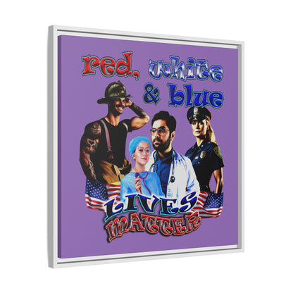 rw&b lives matter - framed canvas art (light purple)