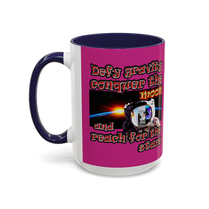defy conquer reach - Accent Mug (pink)
