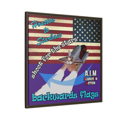 shoot for the stars - framed canvas art (purple)