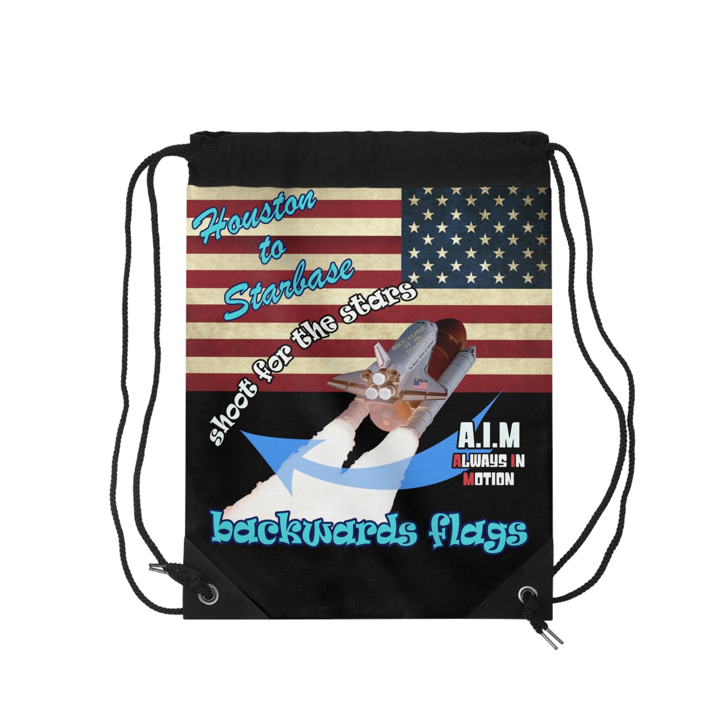 shoot for the stars - Drawstring Bag (black)