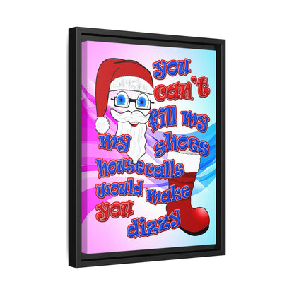 santa's shoes - framed canvas art (light blue-pink wave)