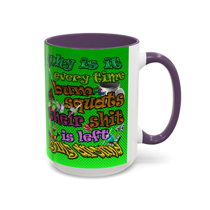 the bum's shit - Accent Mug (logo green)