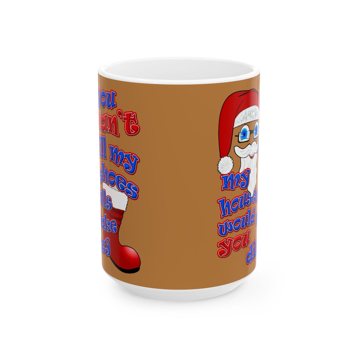 santa's shoes - White Mug (light brown)
