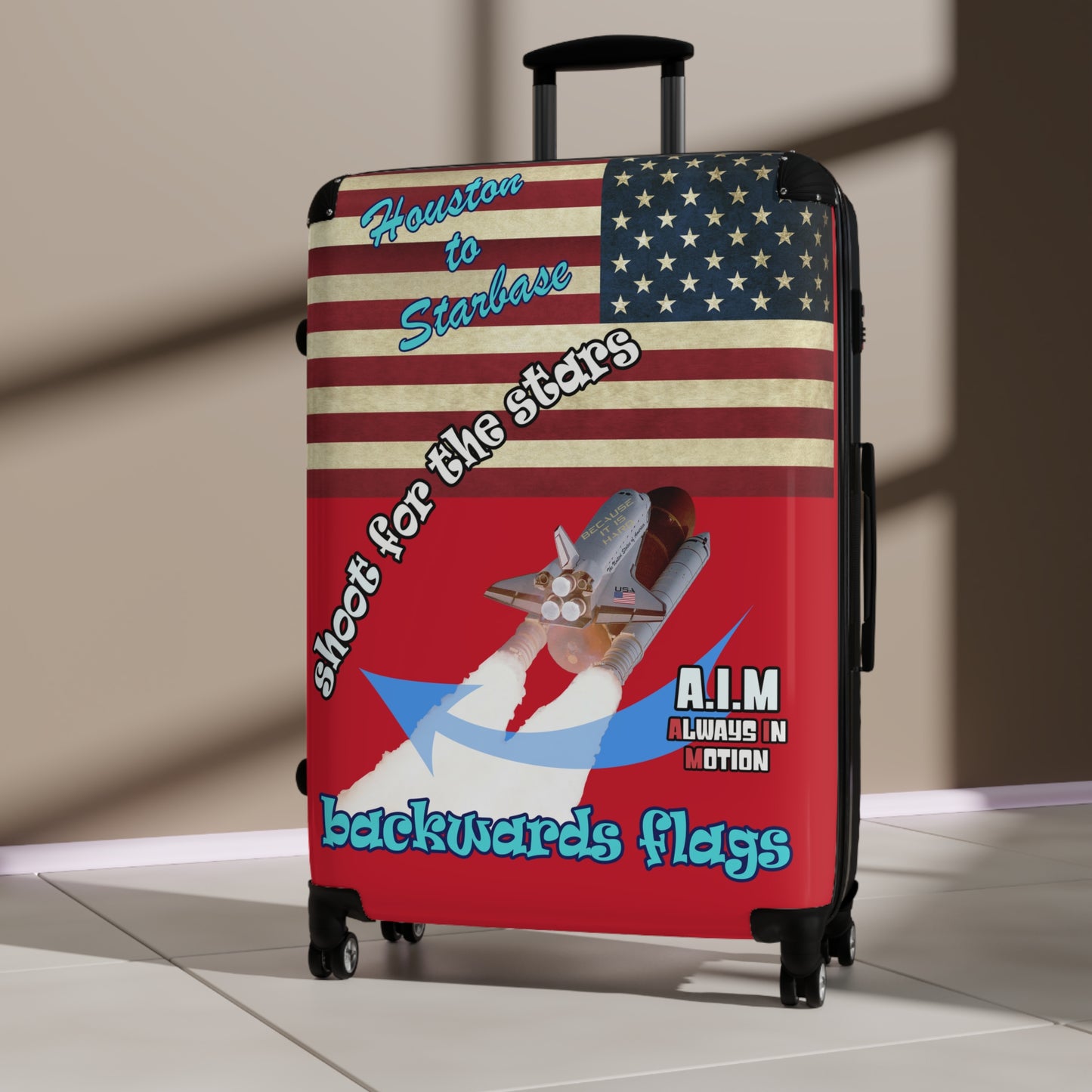 shoot for the stars - Suitcase (dark red)