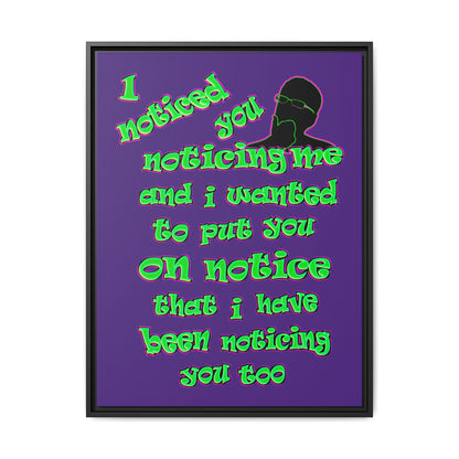 noticed you noticing - framed canvas art (purple)