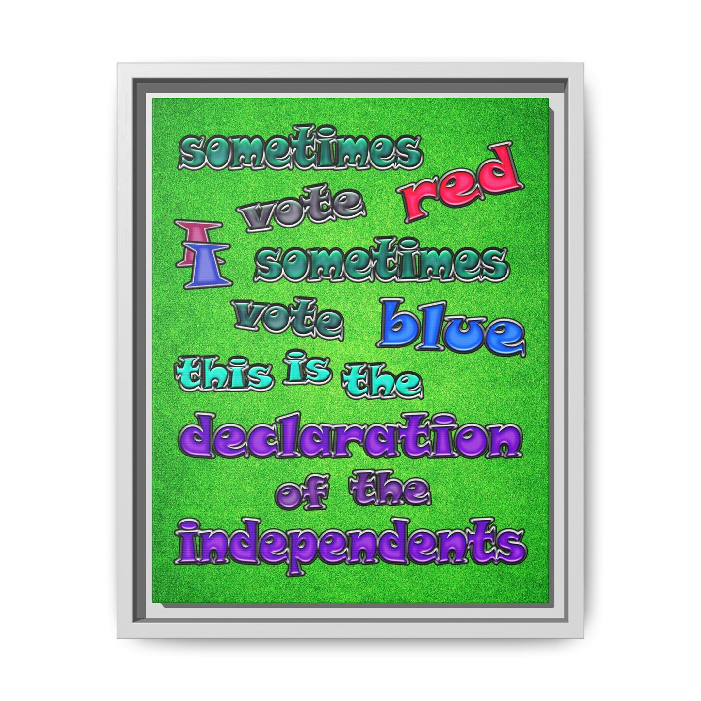 declaration of the independents - framed canvas art (green turf)