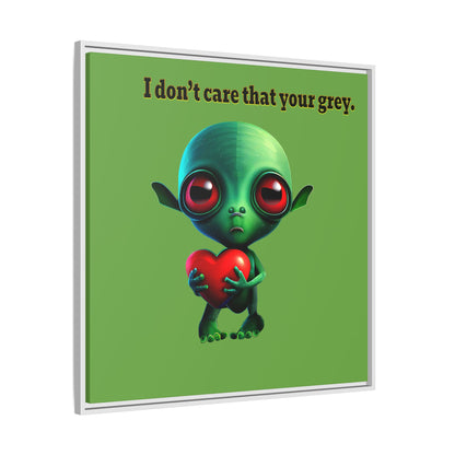 I don't care that your grey - framed canvas art (green)