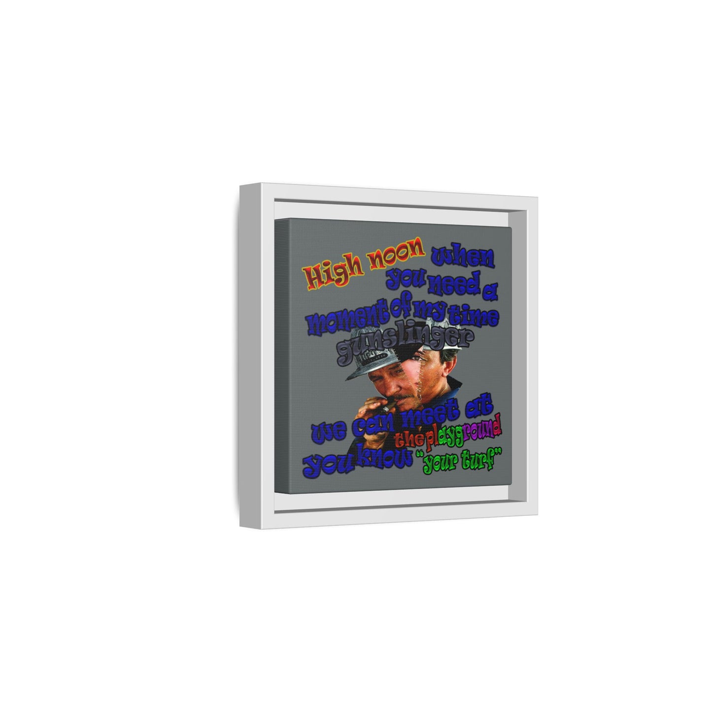 high noon - framed canvas art (dark grey)