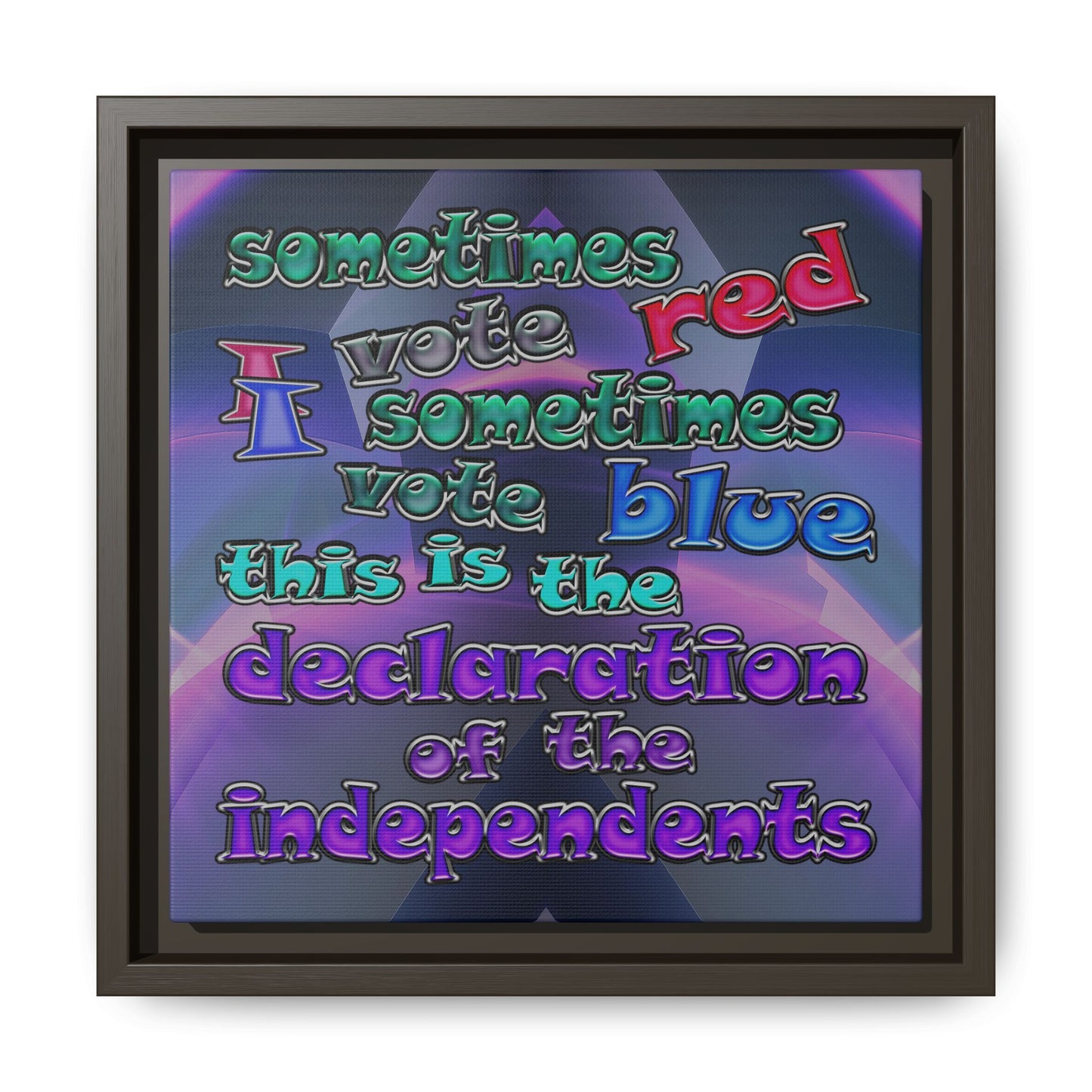declaration of the independents - framed canvas art (grey-pink wave)