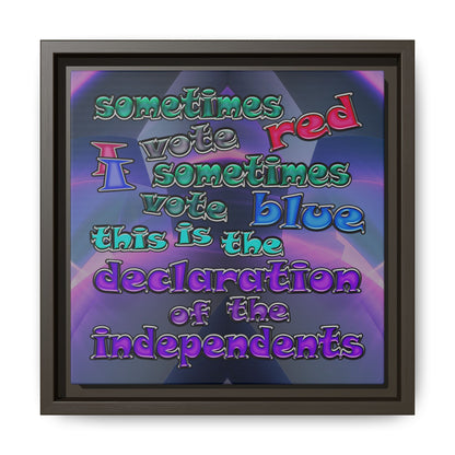 declaration of the independents - framed canvas art (grey-pink wave)