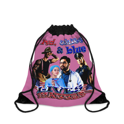 rw&b lives matter - Drawstring Bag (light pink)