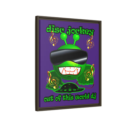 disc jockey - framed canvas art (purple)