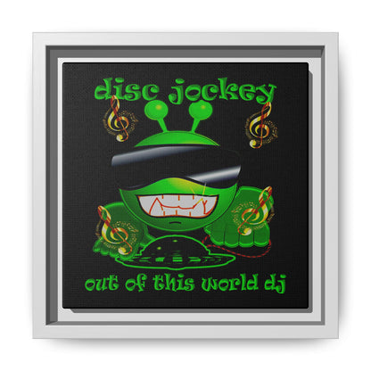 disc jockey - framed canvas art (black)