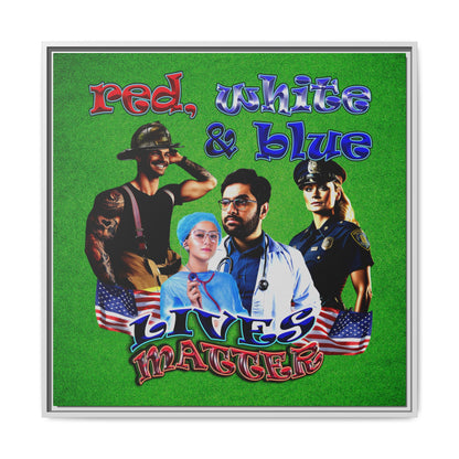 rw&b lives matter - framed canvas art (green turf)