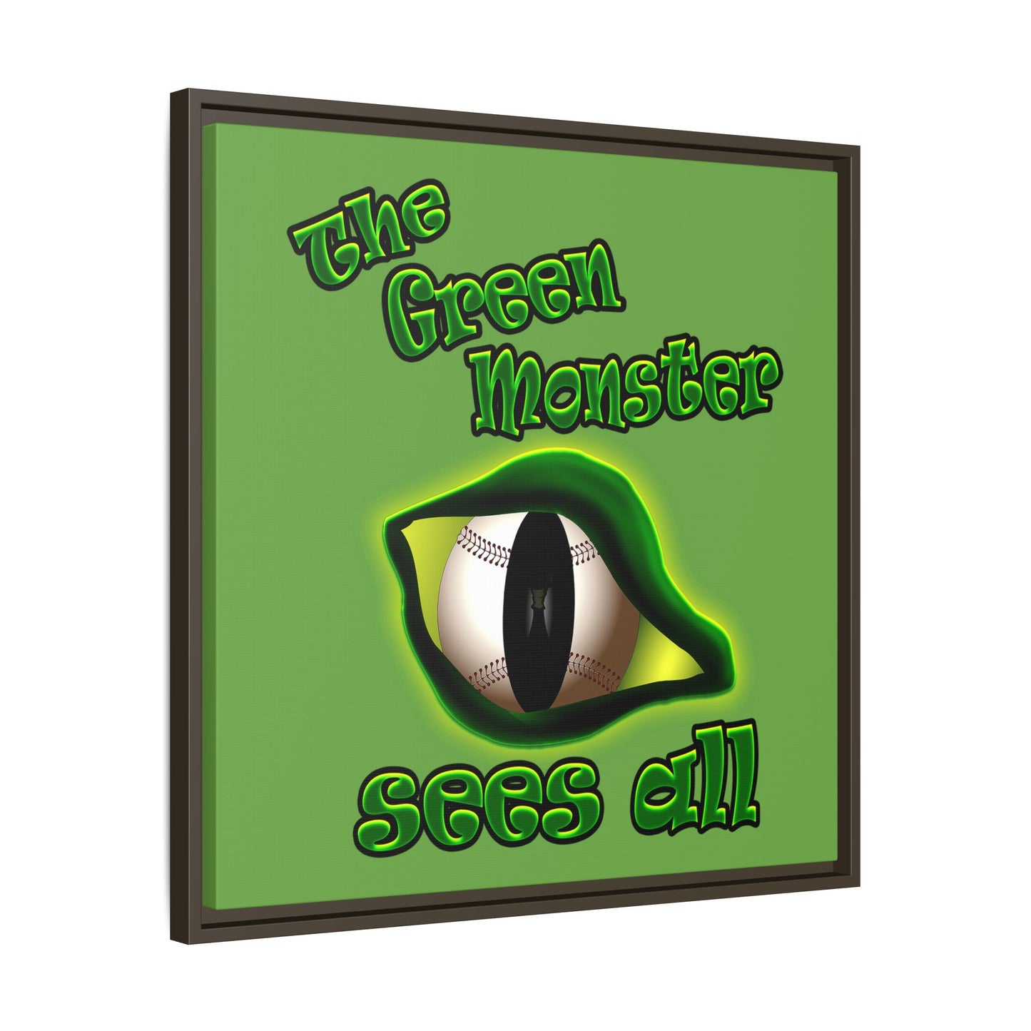 green monster - framed canvas art (green)