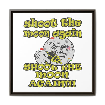 shoot the moon again - framed canvas art (white)