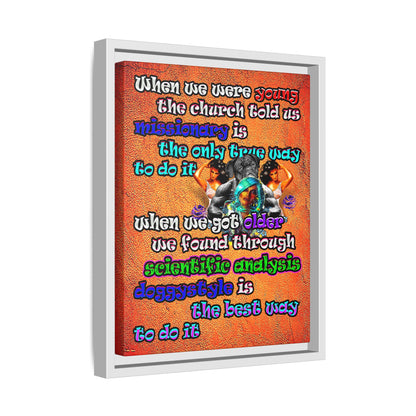 doggystyle - framed canvas art (burnt orange)
