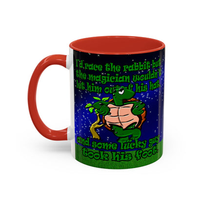 turtle race - Accent Mug ('snoops' background)