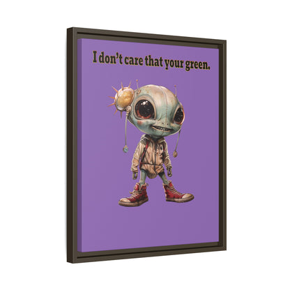 I don't care that your green - framed canvas art (light purple)
