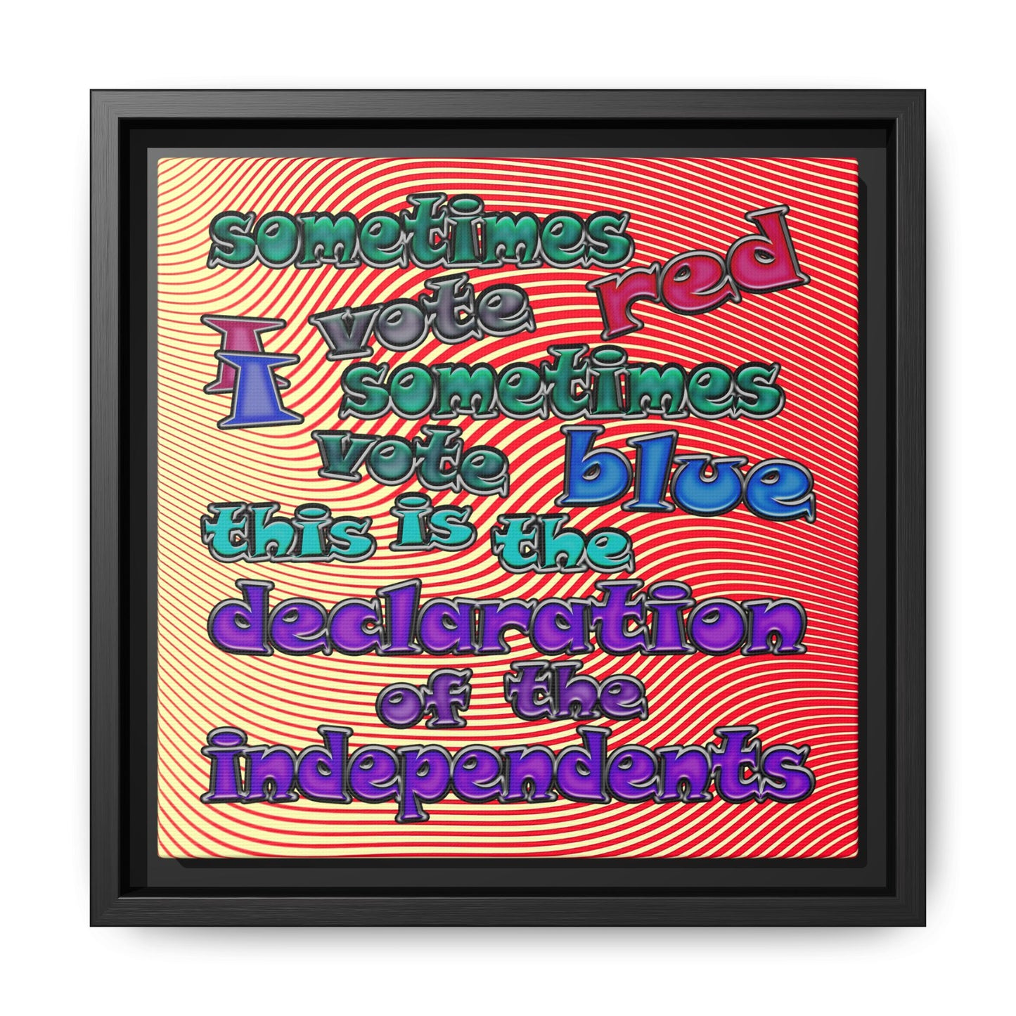 declaration of the independents - framed canvas art (yellow-orange wave)