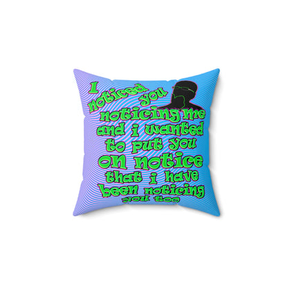 noticed you noticing - Spun Polyester Square Pillow - (light blue-purple wave)