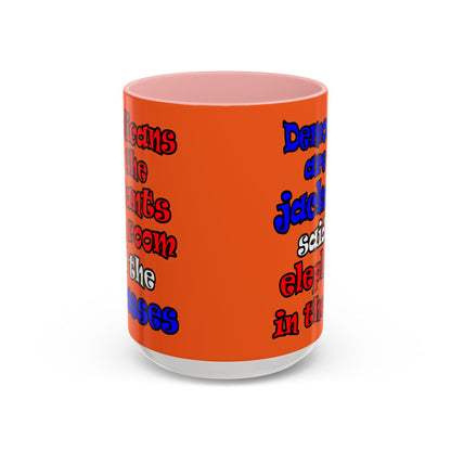 donkeys and elephants - Accent Mug (orange)