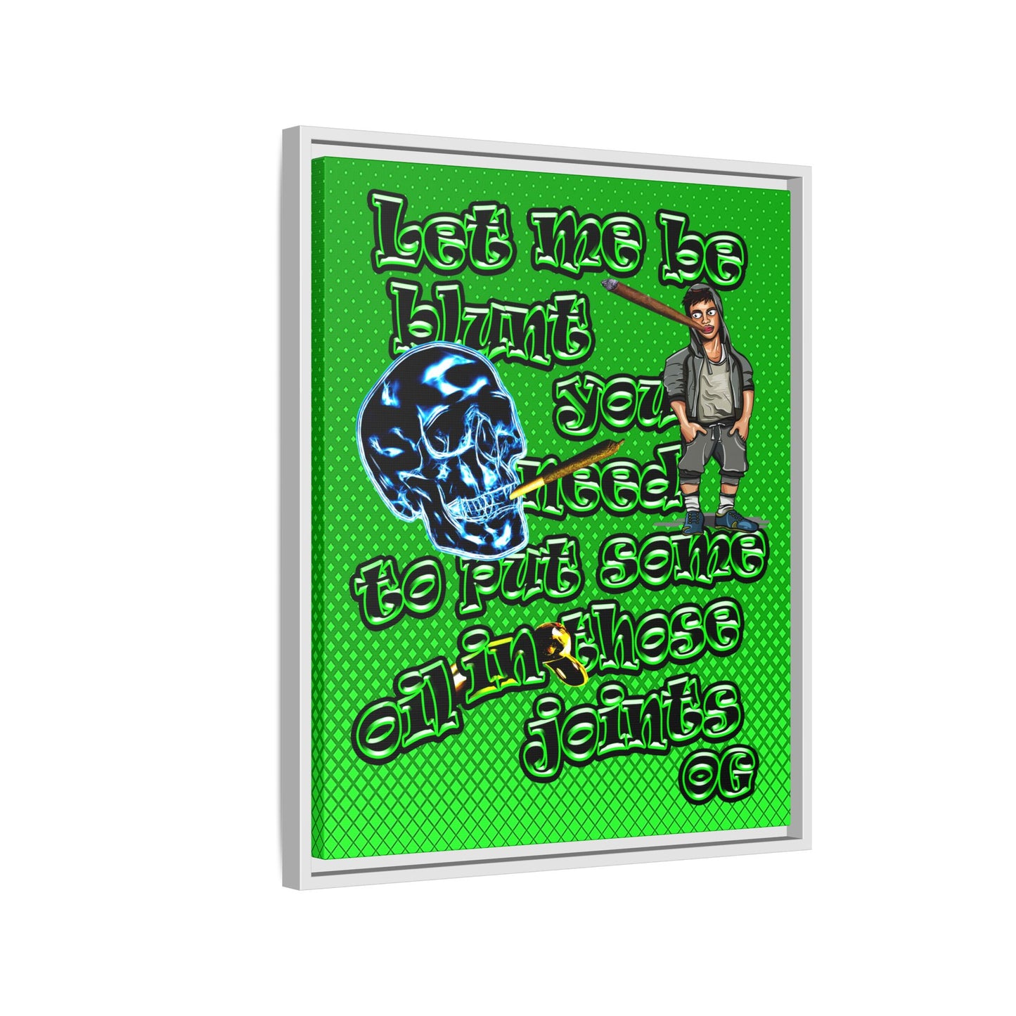 og - framed canvas art (logo green)