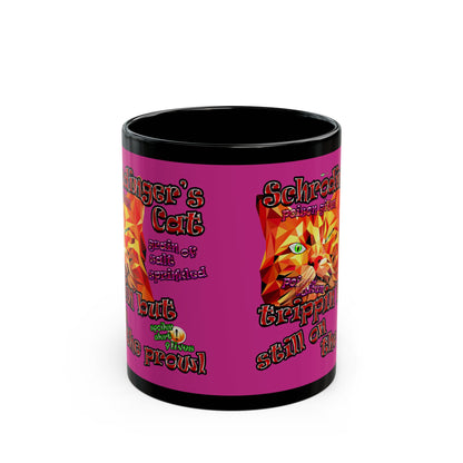 schrodinger's cat - Black Mug (pink)
