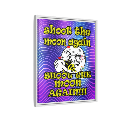 shoot the moon again - framed canvas art (purple wave)
