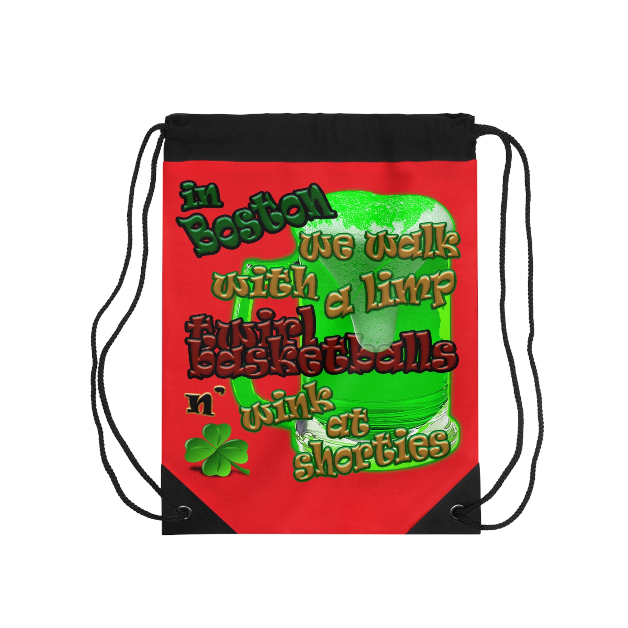 celtics logo - Drawstring Bag (red)